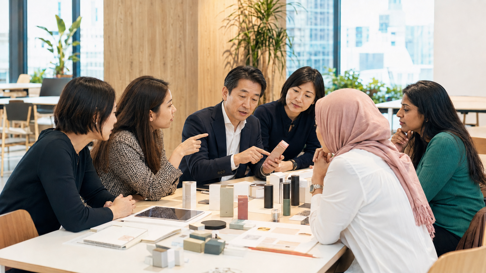 Founders in a pre-departure session preparing their products for Japan